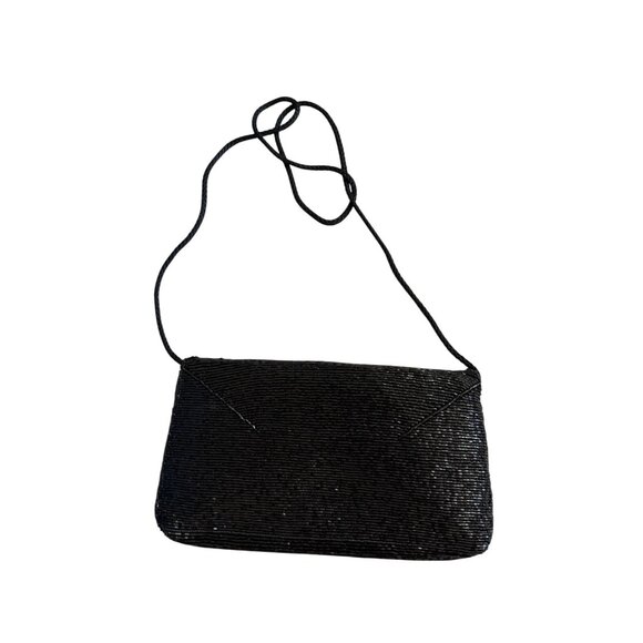 BONWIT TELLER Vintage Black Beaded Cocktail Bag - Picture 2 of 10